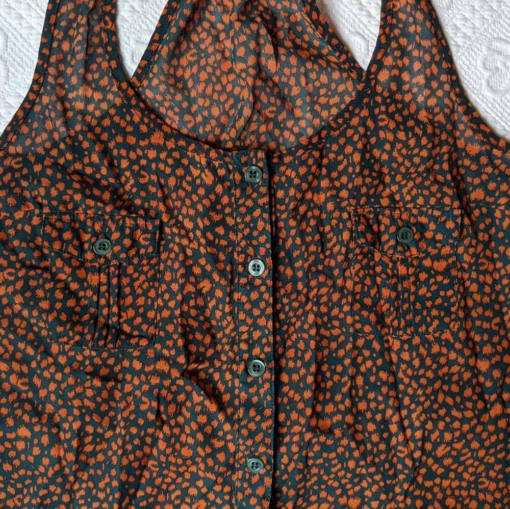Animal print/ polkadot Mine button down tank